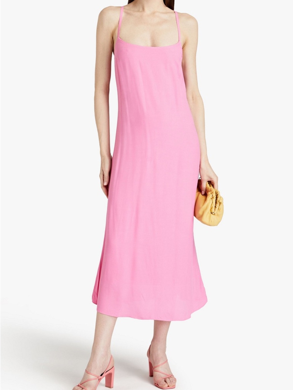 MELISSA ODABASH Primrose Lace-Up Crepe Midi Dress